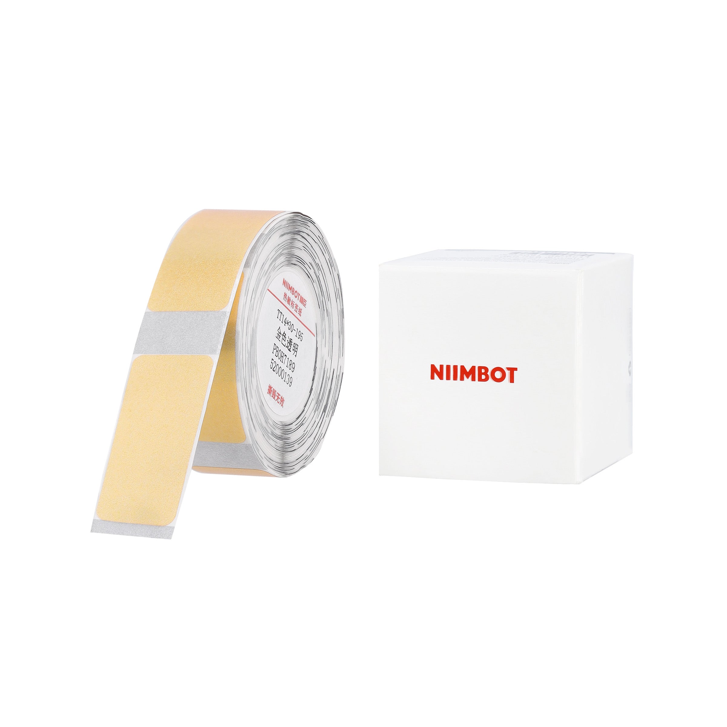NB645 - NIIMBOT - D11 / D101 / D110 / H1S - TT14X30 - 195 LABELS PER ROLL - GOLD TRANSPARENT - RECTANGLE