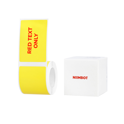 NB654 - NIIMBOT - B1 / B21 / B3S / B4 - 40X60MM - 125 YELLOW RED TEXT ONLY LABELS