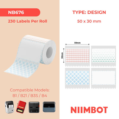 NIIMBOT - B Range - 50x30mm - Four Color Background - 230 Labels
