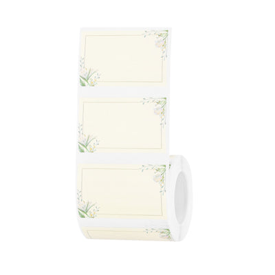 NIIMBOT - B Range - 50x30mm - Plain Paper With Flowers - 230 Labels