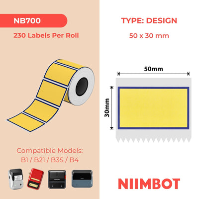 NIIMBOT - B Range - 50x30mm - Blue Border - 230 Labels