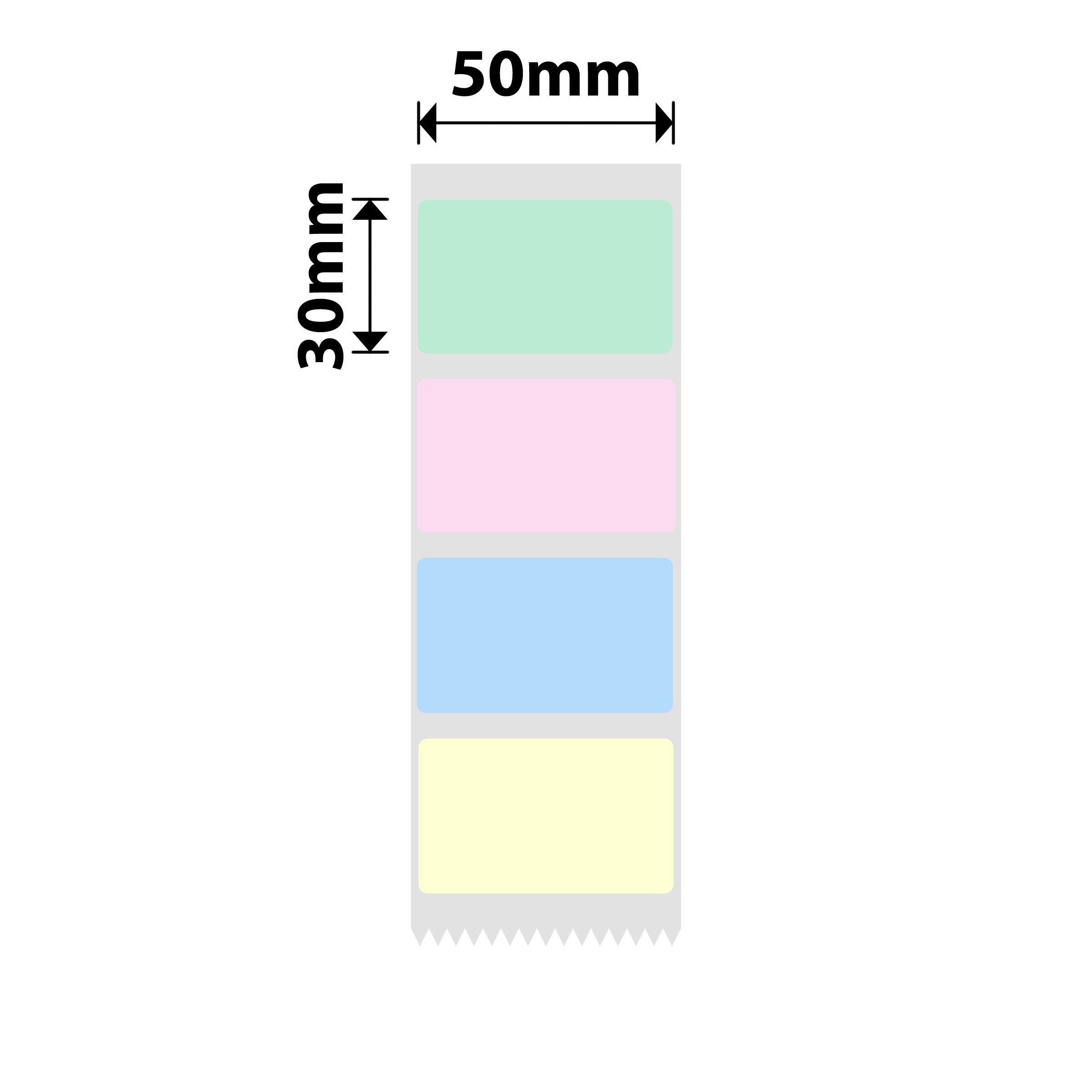 NIIMBOT - B Range - 50x30mm - Colors In Roll - 230 Labels