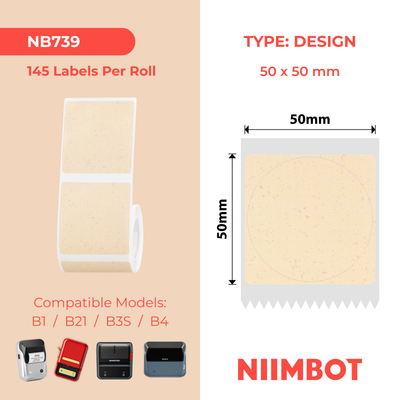 NIIMBOT - B Range - 50x50mm - Kraft - 145 Labels