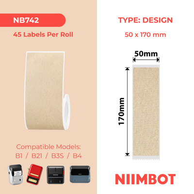 NB742 - NIIMBOT - B1 / B21 / B3S / B4 - 50X170MM - 45 KRAFT FILE LABELS