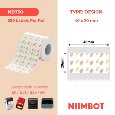 NIIMBOT - B Range - 40x20mm - Summer 003 - 320 Labels