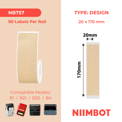 NIIMBOT - B Range - 20x170mm/2L - Kraft File - 90 Labels