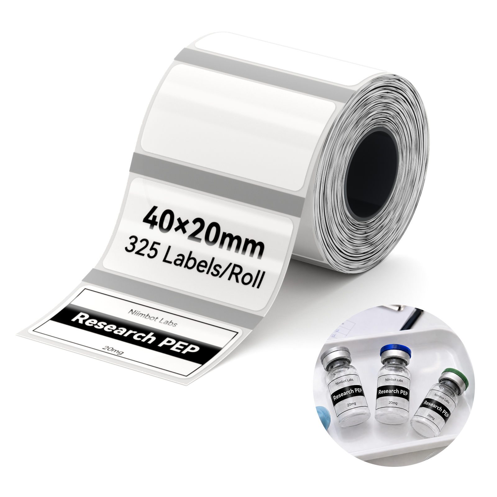NB761 - Niimbot - M2 / M3 - 40x20mm - 325 Transparent Labels