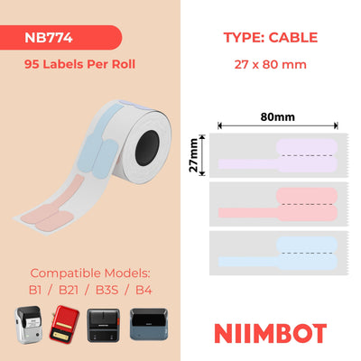 NIIMBOT - B Range - 27x80mm - White Cable - 95 Labels - CN