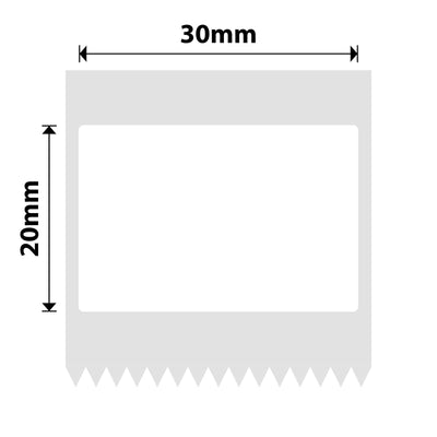 NIIMBOT - B Pro Range - 30x20mm - White - Dual Colour - Red & Black Text - 315 Labels