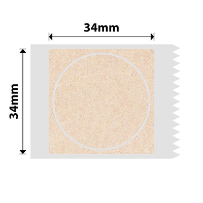NIIMBOT - B Pro Range - 34x34mm - Kraft Round - Dual Colour - Red & Black Text - 205 Labels