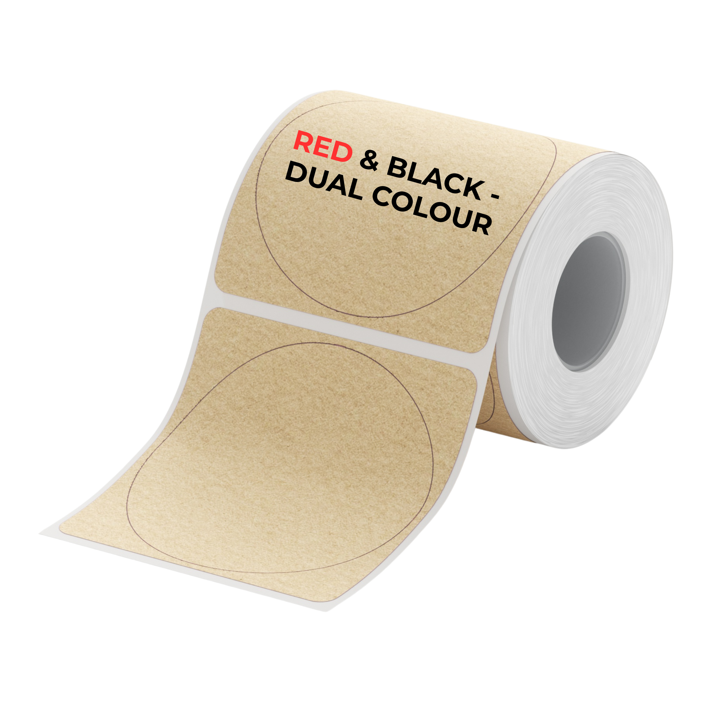 NB831 - Niimbot - B1-Pro / B2-Pro / B21-Pro Only - 34x34mm - 205 Kraft Round - Dual Colour - Red & Black Text Labels