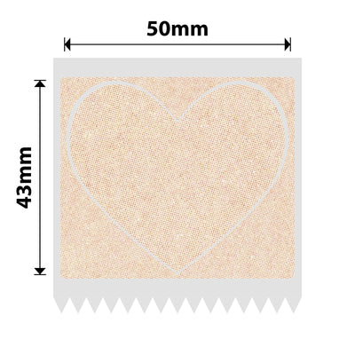 NIIMBOT - B Pro Range - 50x43mm - Kraft Heart Shape - Dual Colour - Red & Black Text - 165 Labels