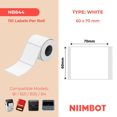 NIIMBOT - B Range - 60x70mm - White - 110 Labels