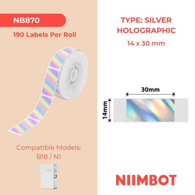 NIIMBOT - N1 - 14x30mm - Silver Laser - 190 Labels