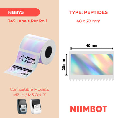 NIIMBOT - M Range - 40x20mm - Silver Laser Holographic - 345 Labels