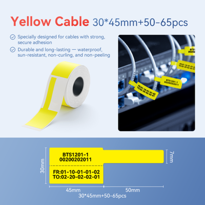NIIMBOT - M Range - 30x45+50mm - Yellow Cable - 65 Labels - CN