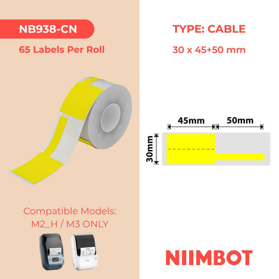 NIIMBOT - M Range - 30x45+50mm - Yellow Cable - 65 Labels - CN