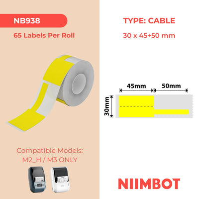 NIIMBOT - M Range - 30x45+50mm - Yellow Cable - 65 Labels
