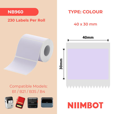 NIIMBOT - B Range - 40x30mm - Purple - 230 Labels
