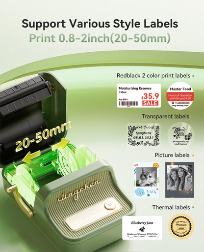 NIIMBOT - B21_PRO - 300DPI - PORTABLE THERMAL LABEL BLUETOOTH PRINTER WITH FREE LABEL ROLL - 50*30MM - WHITE