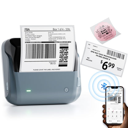 NB609 - NIIMBOT - B4 - BLUETOOTH SHIPPING THERMAL LABEL PRINTER WITH FREE ROLL – LAKE BLUE 🌊