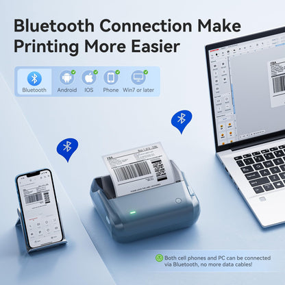 NB609 - NIIMBOT - B4 - BLUETOOTH SHIPPING THERMAL LABEL PRINTER WITH FREE ROLL – LAKE BLUE 🌊