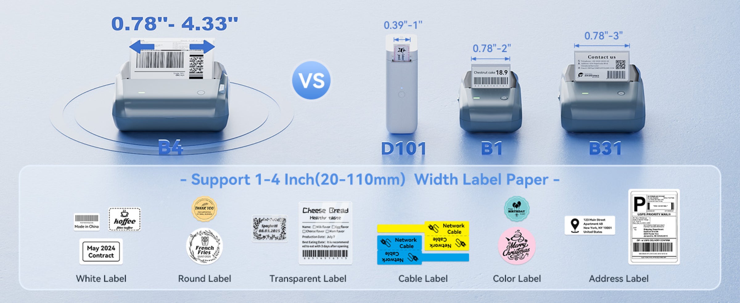 NB609 - NIIMBOT - B4 - BLUETOOTH SHIPPING THERMAL LABEL PRINTER WITH FREE ROLL – LAKE BLUE 🌊