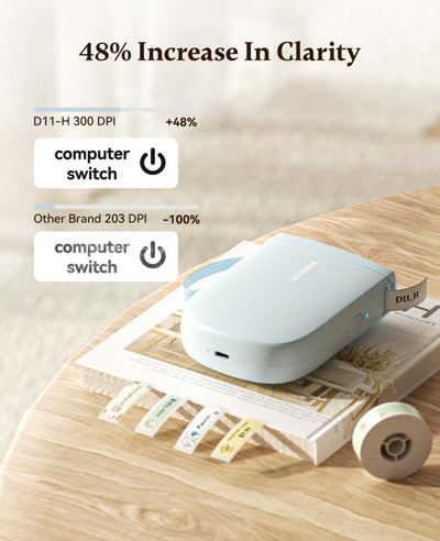 NB525 - NIIMBOT - D11_H - 300DPI - PORTABLE BLUETOOTH LABEL PRINTER INC FREE LABEL ROLL