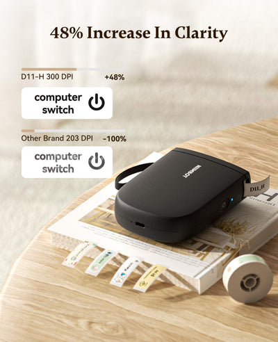 NB525 - NIIMBOT - D11_H - 300DPI - PORTABLE BLUETOOTH LABEL PRINTER INC FREE LABEL ROLL