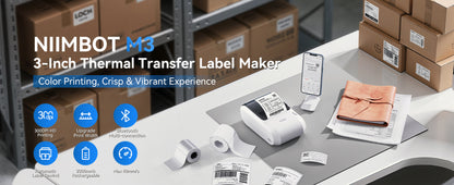 NB610 - NIIMBOT - M3 - PORTABLE BLUETOOTH THERMAL TRANSFER LABEL PRINTER - INCL FREE LABEL ROLL