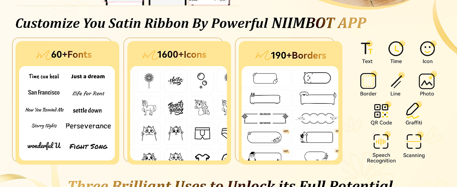 NB624 - NIIMBOT - N1 - BLUETOOTH SATIN RIBBON & LABEL PRINTER KIT INCLUDES BOTH SETS