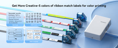 NB806-IRONKIT - NIIMBOT - N1 IRON ON LABEL KIT - BLUETOOTH THERMAL TRANSFER LABEL PRINTER INCL FREE STANDARD WHITE LABEL & BLACK CARTRIDGE (14X50MM) & WHITE IRON ON LABEL (14X40MM)