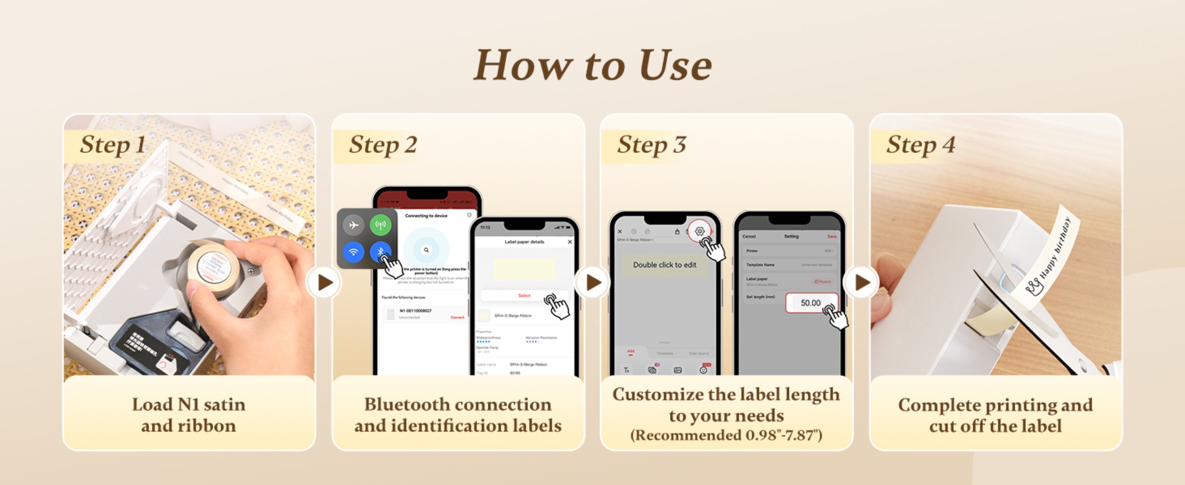 NB624 - NIIMBOT - N1 - BLUETOOTH SATIN RIBBON & LABEL PRINTER KIT INCLUDES BOTH SETS