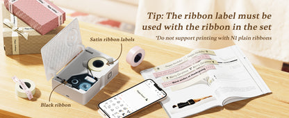 NB624 - NIIMBOT - N1 - BLUETOOTH SATIN RIBBON & LABEL PRINTER KIT INCLUDES BOTH SETS