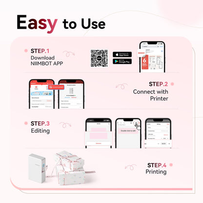 NB624 - NIIMBOT - N1 - BLUETOOTH SATIN RIBBON & LABEL PRINTER KIT INCLUDES BOTH SETS