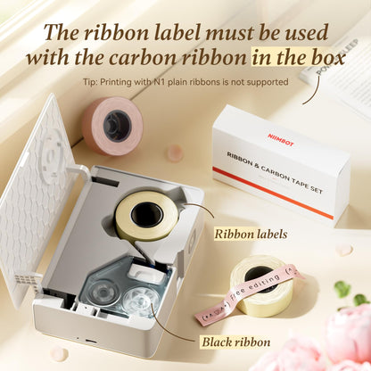 NB624 - NIIMBOT - N1 - BLUETOOTH SATIN RIBBON & LABEL PRINTER KIT INCLUDES BOTH SETS