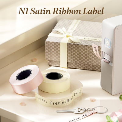 NB624 - NIIMBOT - N1 - BLUETOOTH SATIN RIBBON & LABEL PRINTER KIT INCL BOTH SETS - BEIGE