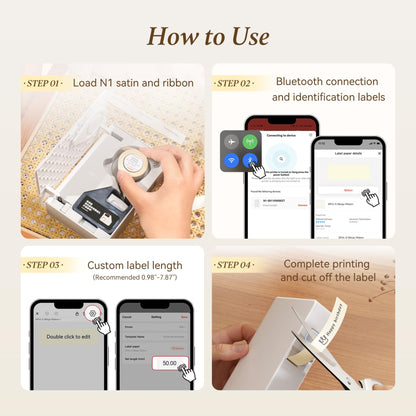 NB624 - NIIMBOT - N1 - BLUETOOTH SATIN RIBBON & LABEL PRINTER KIT INCLUDES BOTH SETS