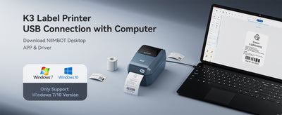 NB605 - NIIMBOT - K3 - THERMAL BUSINESS BLUETOOTH LABEL PRINTER - INCL 50X30MM LABEL ROLL WITH 900 LABELS