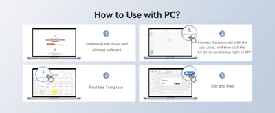 NB605 - NIIMBOT - K3 - THERMAL BUSINESS BLUETOOTH LABEL PRINTER - INCL 50X30MM LABEL ROLL WITH 900 LABELS