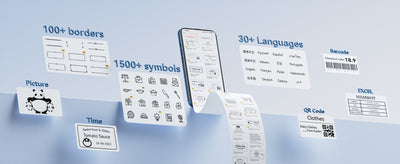 NB589 - NIIMBOT - M2_H - 300DPI THERMAL TRANSFER BLUETOOTH LABEL PRINTER - INCL BLACK RIBBON CARTRIDGE & WHITE 50X30MM LABEL