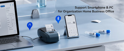 NB589 - NIIMBOT - M2_H - 300DPI THERMAL TRANSFER BLUETOOTH LABEL PRINTER - INCL BLACK RIBBON CARTRIDGE & WHITE 50X30MM LABEL