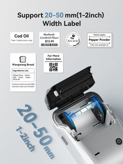 NB493 - NIIMBOT - B1 - PORTABLE THERMAL LABEL BLUETOOTH PRINTER INCL FREE WHITE LABEL (50X30MM)