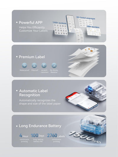 NB493 - NIIMBOT - B1 - PORTABLE THERMAL LABEL BLUETOOTH PRINTER INCL FREE WHITE LABEL (50X30MM)