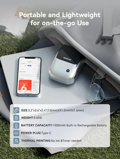 NB493 - NIIMBOT - B1 - PORTABLE THERMAL LABEL BLUETOOTH PRINTER INCL FREE WHITE LABEL (50X30MM)