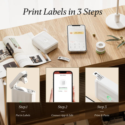 NB524 - NIIMBOT - D110_M - PORTABLE BLUETOOTH LABEL PRINTER INCL FREE LABEL ROLL (12X40MM)