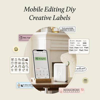 NB524 - NIIMBOT - D110_M - PORTABLE BLUETOOTH LABEL PRINTER INCL FREE LABEL ROLL (12X40MM)