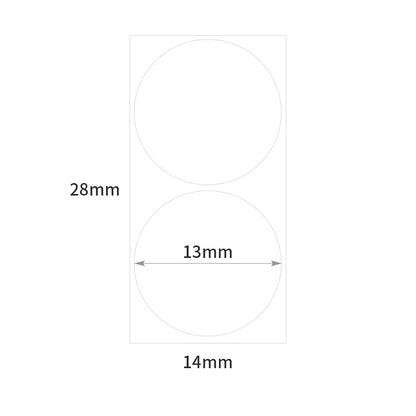 NB151 - NIIMBOT - D11 / D101 / D110 - 14*28MM - 220 LABELS PER ROLL - TWIN ROUND - WHITE