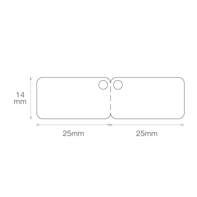 NB133 - NIIMBOT - D11 / D101 / D110 - 14*50MM FOLD - 130 LABELS PER ROLL - WHITE JEWELLERY TAG