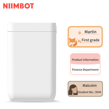NB121 - NIIMBOT - SLEGS D101 - DRAAGBARE ETIKET BLUETOOTH-DRUKKER INSLUITEND GRATIS ETIKETROL (BREEËR WEERGAWE - 12*40MM - WIT)